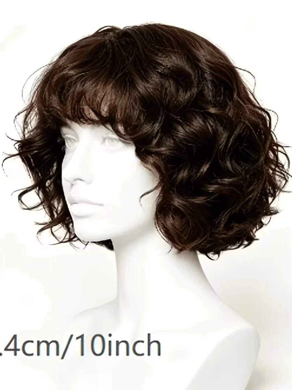 DAYS Coottro Short Bob Wig with Bangs Dark Brown Wavy Women’s Wig New